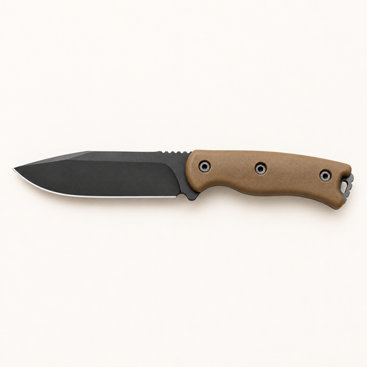 Senko Jaktkniv med mørkt blad – Kampanje 790 kr – sandfarget variant på varm, lys bakgrunn