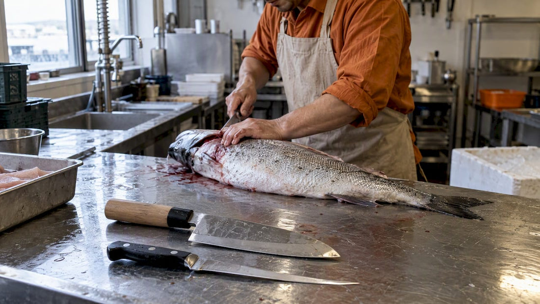 Deba-kniv og fileteringskniv til hel fisk