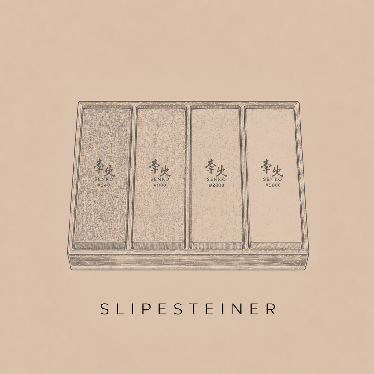 Slipesteiner – vannsteiner og slipeutstyr for japanske kniver, Senko