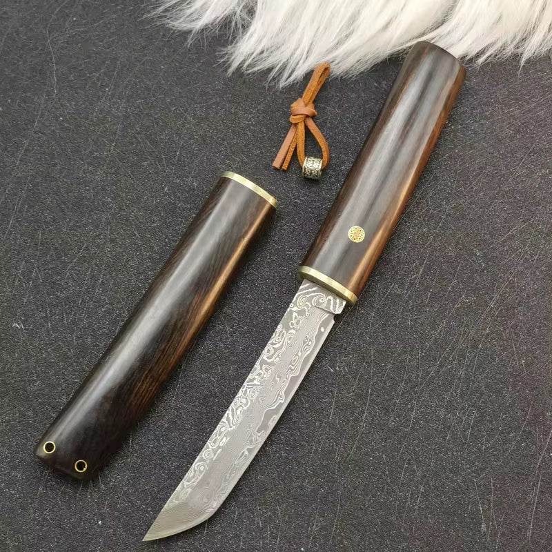 Senko Skog med damaskusblad og mørkt trehåndtak