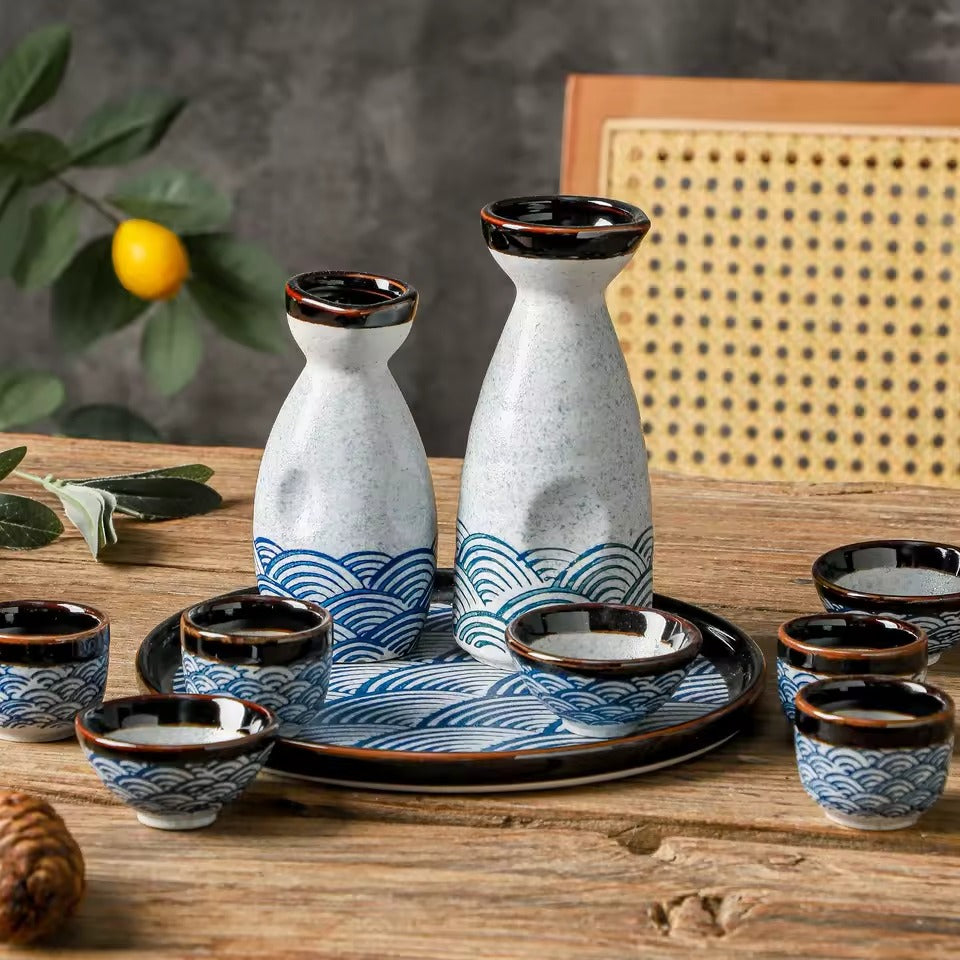 Japansk Keramikk Sake-sett - 280ml