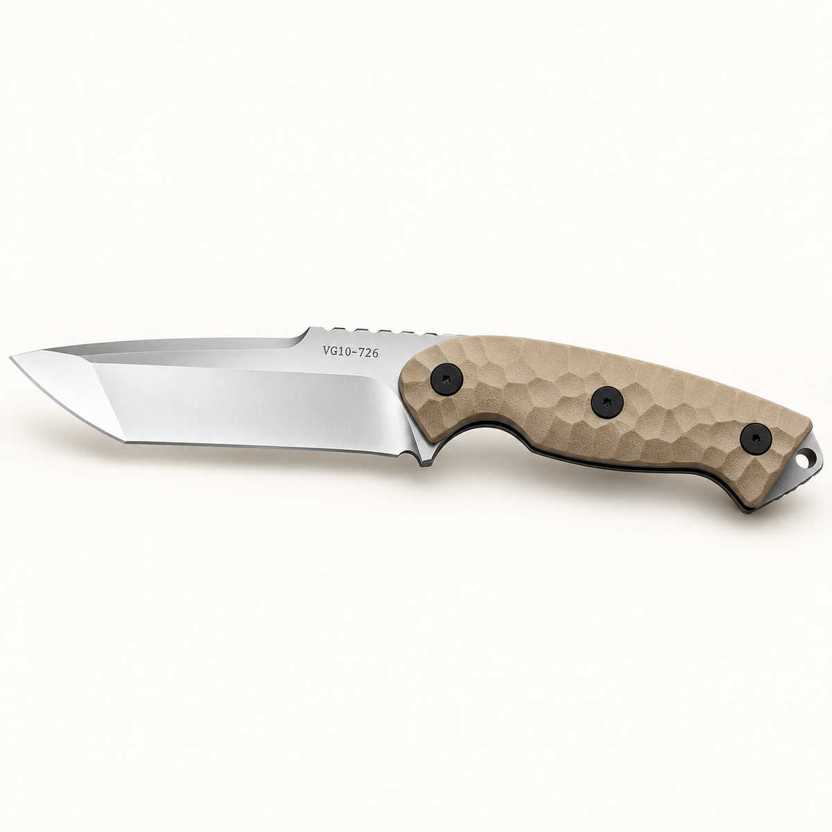 Senko Turkniv 726 med beige skaft og sølvfarget blad på lys bakgrunn